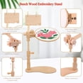 thumbnail image 3 of Embroidery Hoop Stand Adjustable Sitting Cross Stitch Stand Easy to Use Wooden Embroidery Hoop Holder Cross Stitch Stand for Art Craft Sewing Projects, 3 of 8