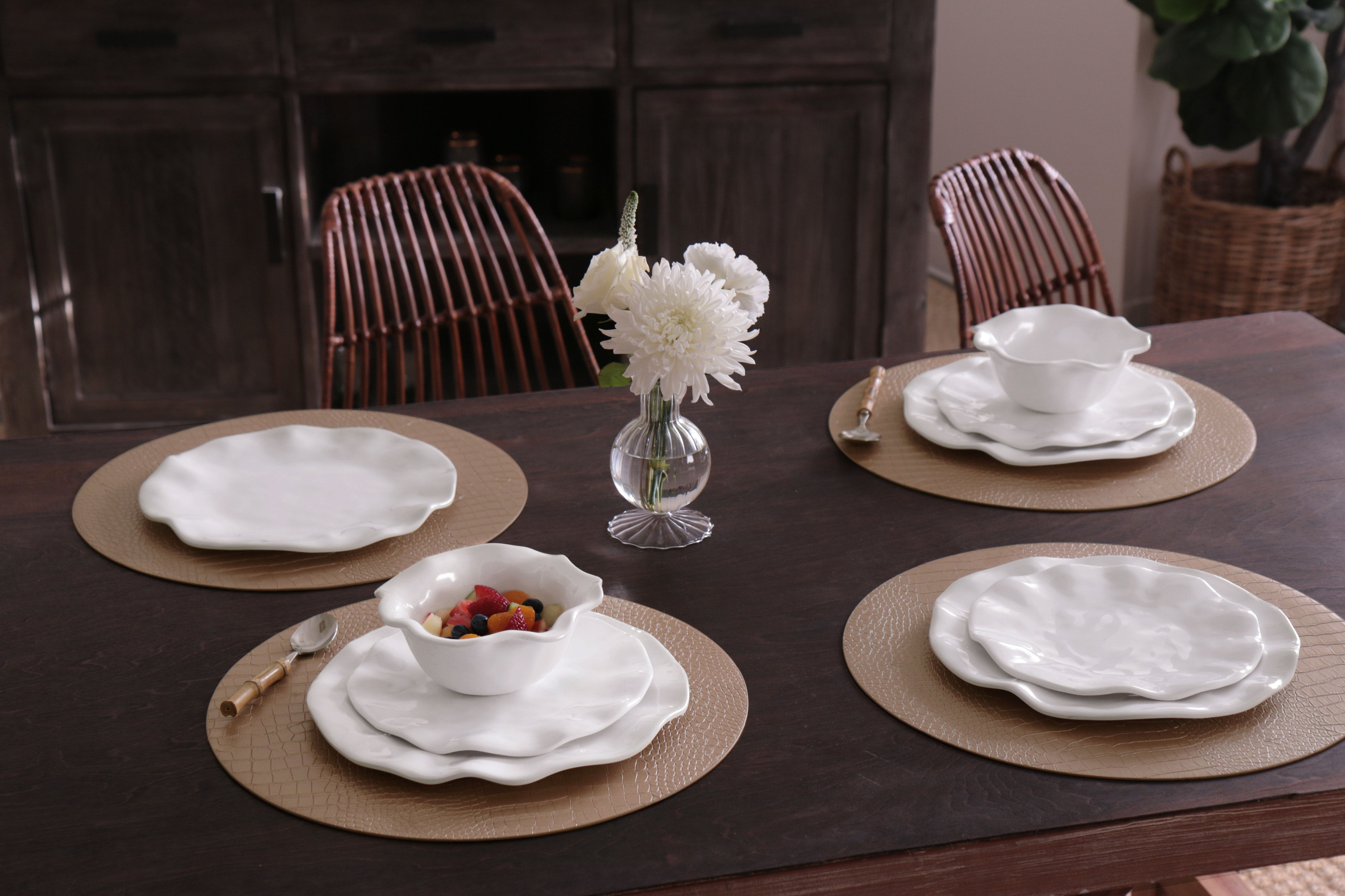 Beatriz Ball VIDA Havana Cereal Bowl Set of 4  7" White  Melamine