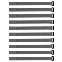 10pcs Hook and Loop Straps 1-inch x 16-inch Securing Straps Reusable Fastening Cable Tie (Gray)