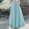 thumbnail image 2 of Ashirexll Maxi Skirts for Women, Flowy Skirts for Women, Womens Fashion and Casual Solid Color Elastic Waist Maxi Skirt High Waist Summer and Elegant A-line Ankle Skirt, 2 of 4