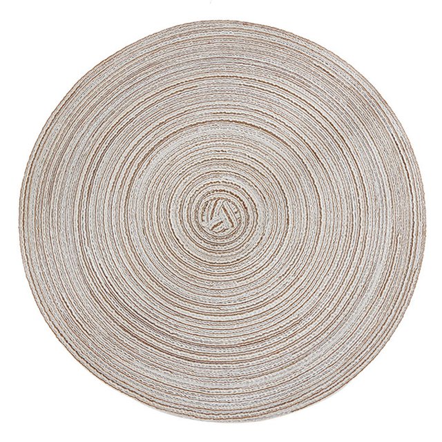 Bangcool Table Mat Braided Round Heat Insulation Linen Dining Mat Place Mat for Kitchen
