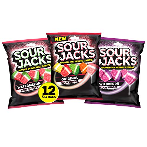 Sour Jacks Candy Gummy Snacks Variety Pack, Original, Watermelon