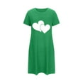 thumbnail image 5 of yillto Women Nightgown Short Sleeve Sleepshirt Crewneck Heart Graphic Sleepwear Nightshirts Pajama Dress, 5 of 5
