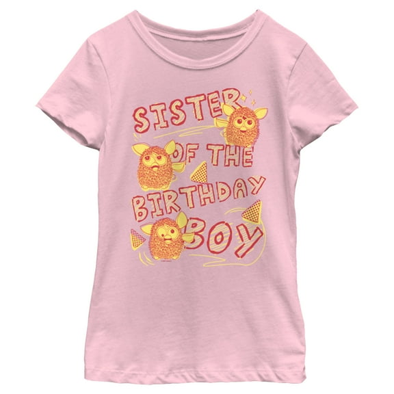 Girl's Furby Sister of the Birthday Boy Graphic T-Shirt