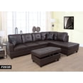 thumbnail image 2 of PonLiving Right Facing Sectional Sofa with Ottoman, Espresso, 2 of 2