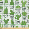 thumbnail image 2 of Ambesonne Cactus Fabric by the Yard Microfiber, Succulent Houseplants, 1 Yard, Grey Apple Green, 2 of 4