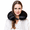 Black, variant on 100% Mulberry Silk Travel Neck Pillow for Sleeping 22 Momme Silk Airplane Travel Pillow for Pain Relief Sleeping , Plane Neck Support Pillow , Anti Wrinkle, Made in USA