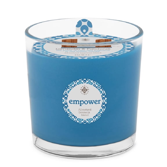 ROOT Candles Seeking Balance® Multi Wood Wick Aromatherapy Spa Candle, 12 Ounce, Empower: Lavandin & Patchouli