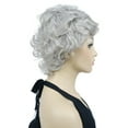 thumbnail image 5 of Women's Short Curly Wavy Wig Synthetic Hair Full Wig for Daily Use, 6 inches, Silver Grey, 5 of 11
