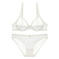 thumbnail image 4 of Sexy Women See-Through Lace Push Up Transparent Everyday Bra and High Waist Panties Set, 4 of 7
