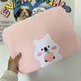 thumbnail image 3 of Reheyre Laptop Bag Waterproof Dust-proof Adorable 11/13/15 Inch Korean Style Bear Cloth Laptop Handbag for Outdoor, 3 of 4