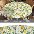 thumbnail image 5 of Round Outdoor Tablecloth with Umbrella Hole and Zipper, Elastic Fitted Waterproof Patio Tablecover for Garden Patio Backyard Picnic BBQ, Fits 36-65" Round Table, 5 of 9