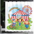 thumbnail image 4 of Ambesonne Vintage Shower Curtain, Fun Circus Scene Clowns, 69"Wx70"L, Multicolor, 4 of 5
