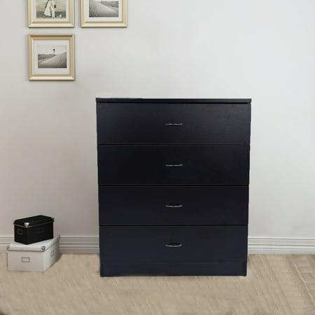Black Wood Dresser - UBesGoo Black Chest of Drawers Dresser Wood Organizer Cabinet Furniture for Bedroom
