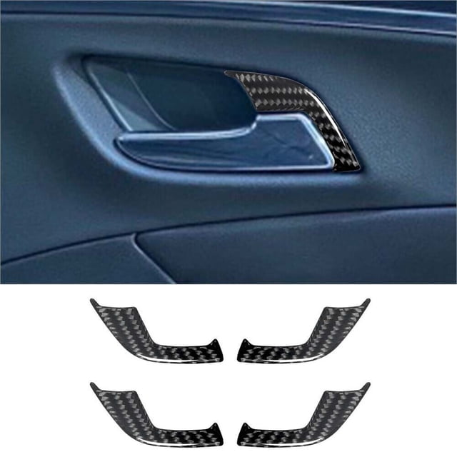 Real Bright Soft Car Interior Carbon Fiber Sticker Decoration4Pcs Carbon Fiber Interior Door Handle Cover For Chevrolet Impala 2014-2020Auto Car Protection Interior Accessories