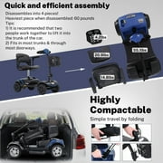 Mobility Scooters, Heavy Duty Compact AdultsElectric Scooters with 300W Motor, Motorized Scooter with Detachable Basket, Outdoor Senior Scooter With Anti-Tip wheel, Lite Blue, SS550