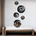 thumbnail image 3 of Designart "Elegant Gold, Black, and White Stained Glass II" Modern Spiral Metal Wall Art Set of 5 Piece, 3 of 5