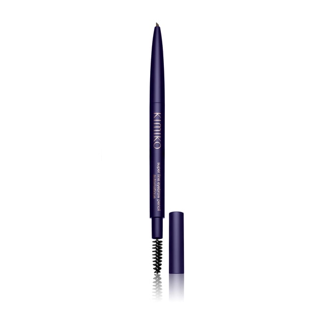 Lápiz de cejas fino KIMIKO Automatique - Café (la fórmula de larga duración del lápiz giratorio viene con un cepillo cubierto para cejas de aspecto natural)