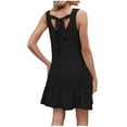 thumbnail image 7 of Scyoekwg Dresses for Women Summer Crew Neck Tank Dress Loose Sleeveless Mini Dress Classic Solid Color Sundress Women's Casual Dresses (Black,M), 7 of 7