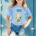 thumbnail image 2 of Easter Girls' Short Sleeve Print T Shirt Top Blouse Sky Blue 12Y-13Y, 2 of 4