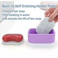 thumbnail image 4 of Leak Proof Travel Soap Container (Purple) - Silicone Soap Case with Drainage Pad, Compact Shatterproof Dish for Travel, Camping, Gym, Dorm, Bathroom Organizer, 4 of 7
