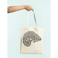 thumbnail image 3 of Smartprints Zentangle Stylized Chameleon Tote Bag - Image by Shutterstock, One Size Cotton Canvas Tote Bag, 3 of 4