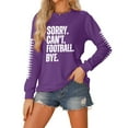 thumbnail image 2 of BODOAO Sorry Can'T Football Bye Sweatshirt Womens Footballs Game Day Sweatshirts Lover Soccer Mom Long Sleeve Shirt Crew Neck Sport Pullover Top Be The Light Casual Long Sleeved Sweatshirt Purple S, 2 of 3