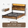 thumbnail image 5 of GUNAITO Full Bed Frame with Storage Headboard, 2 Drawers Platform LED Bed Frame with USB Ports & Outlets Brown, 5 of 10