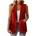 thumbnail image 2 of Usmixi Suit Vest for Women Blazer Vest for Women Office Business Single Breasted Lapel Sleeveless Suits Jackets Casual Solid Plus Size Pocket Suit Coats Vest, 2 of 7
