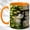 Orange, variant on Garden Cat Coffee Mug, Daisy Flower Mug, Ceramic 11 oz