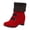 Red, variant on Women's Ankle Boots Warm Fur Lined Wedge Hidden Heel Pull on Fashion Casual Winter Boots