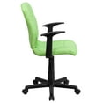 thumbnail image 6 of Flash Furniture Mid-Back Green Quilted Vinyl Swivel Task Office Chair with Arms, 6 of 7