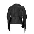 thumbnail image 4 of First Manufacturing WBL1503-XL-BLK Womens Fringe Daisy Fashion Leather Jacket, Black - Extra Large, 4 of 7