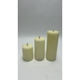 thumbnail image 7 of Set of 3 Flameless Ivory Flickering LED Christmas Wax Pillar Candles 8", 7 of 7