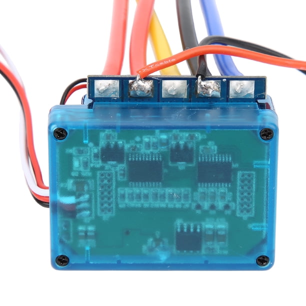 Generic ESC sans Balais étanche 80A pour Bateau de Voiture RC, Contrôleur de Vitesse électronique à Réinitialisation Facile pour Modèles 1/10, Alliage D'aluminium 1,73 X,26 Pouces