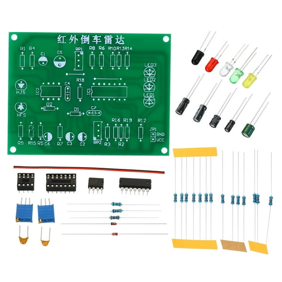 Unique Bargains Soldering Practice Board, 3 Set Electronics Kit Prototype PCB Board DIY Welding Circuit Infrared Reversing, 9V