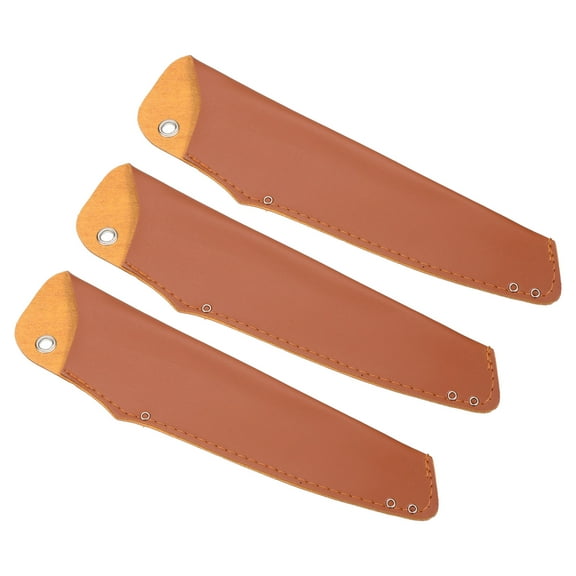 Uxcell 11" PU Leather Santoku Knife Sheath Cover Sleeves Knives Edge Guard, Brown 3 Pack