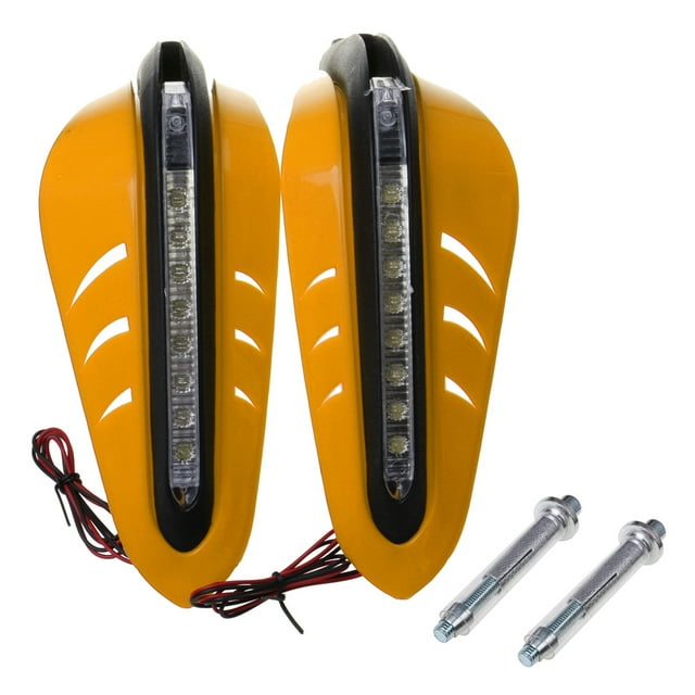 Cubierta de mano para motocicleta Baoblaze con luces LED Negro amarillo