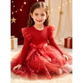 thumbnail image 6 of Lanbubble Toddler Girls Tulle Tutu Dress Long Sleeve Sequin Party Dress Fall Winter Clothes 2-6Y, 6 of 6
