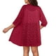 thumbnail image 5 of Tops de otoño para mujer,Cárdigan de encaje para mujer, blusa holgada de manga 3/4 y cuello en V, tejido suave para estar en casa, sopatenor, 5 of 8