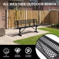 thumbnail image 6 of AwayHome 6ft Heavy Duty Mesh Metal Outdoor Park Bench with Backrest & Steel Frame,Black, 6 of 7