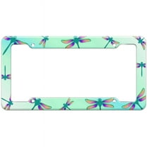Dragonfly Blue Teal Pattern License Plate Frame