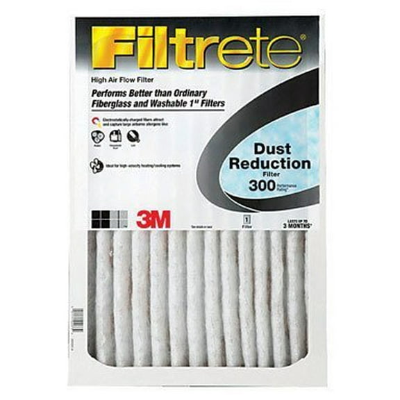 3M Pleated Air Filter Basic Dust & Lint Reduction - 12x24x1 Size, 1" Thick