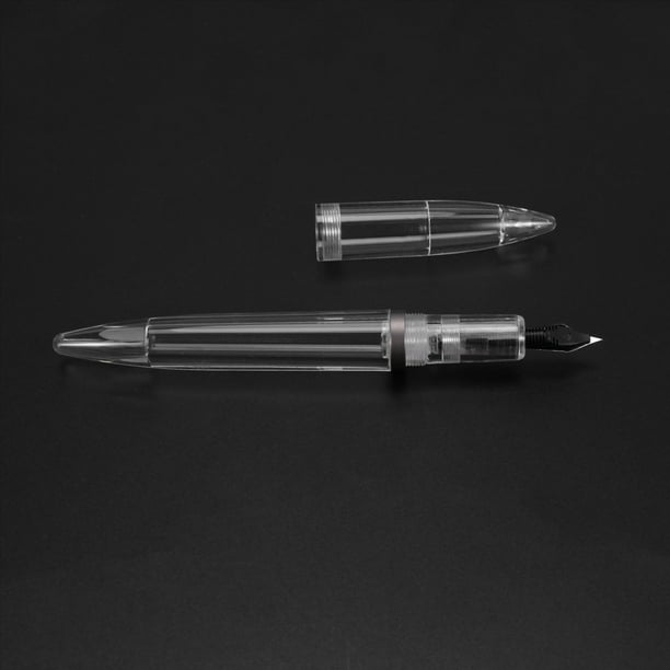 2X Pluma Estilográfica de Punta de 0,5 mm con Cuentagotas Plumas Transparentes de Alta Capacidad Suministros Escolares de Oficina para Estudiantes Escritura Regalos Papelería Gris