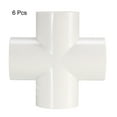 thumbnail image 3 of Unique Bargains Raccord de Tuyau en PVC, Croix 4 Voies, Trépied 80 3/4 Pouces Raccords d'Angle Blanc 6 Pcs, 3 of 3