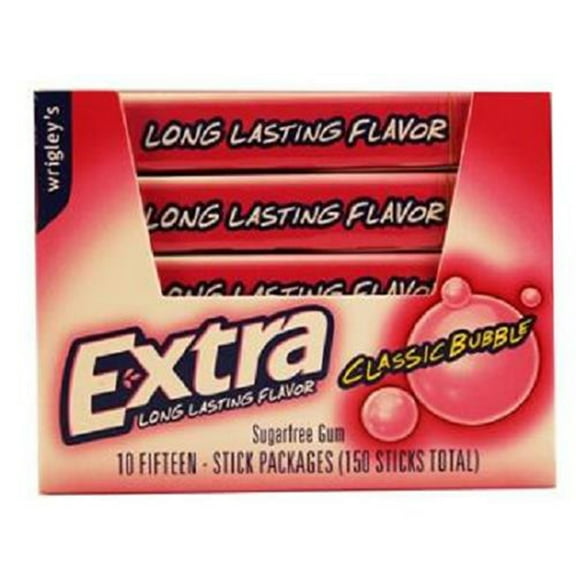 Wrigleys Extra, Classic Bubble, Count 10 (15S) - Gum / Grab Varieties & Flavors