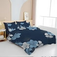 thumbnail image 6 of Floral Comforter Set Queen 7 Pieces Bed in a Bag Blue Floral Pattern Printed on Navy Soft Microfiber Bedding Set Lightweight Bed Comforter Set for All Season, 6 of 6