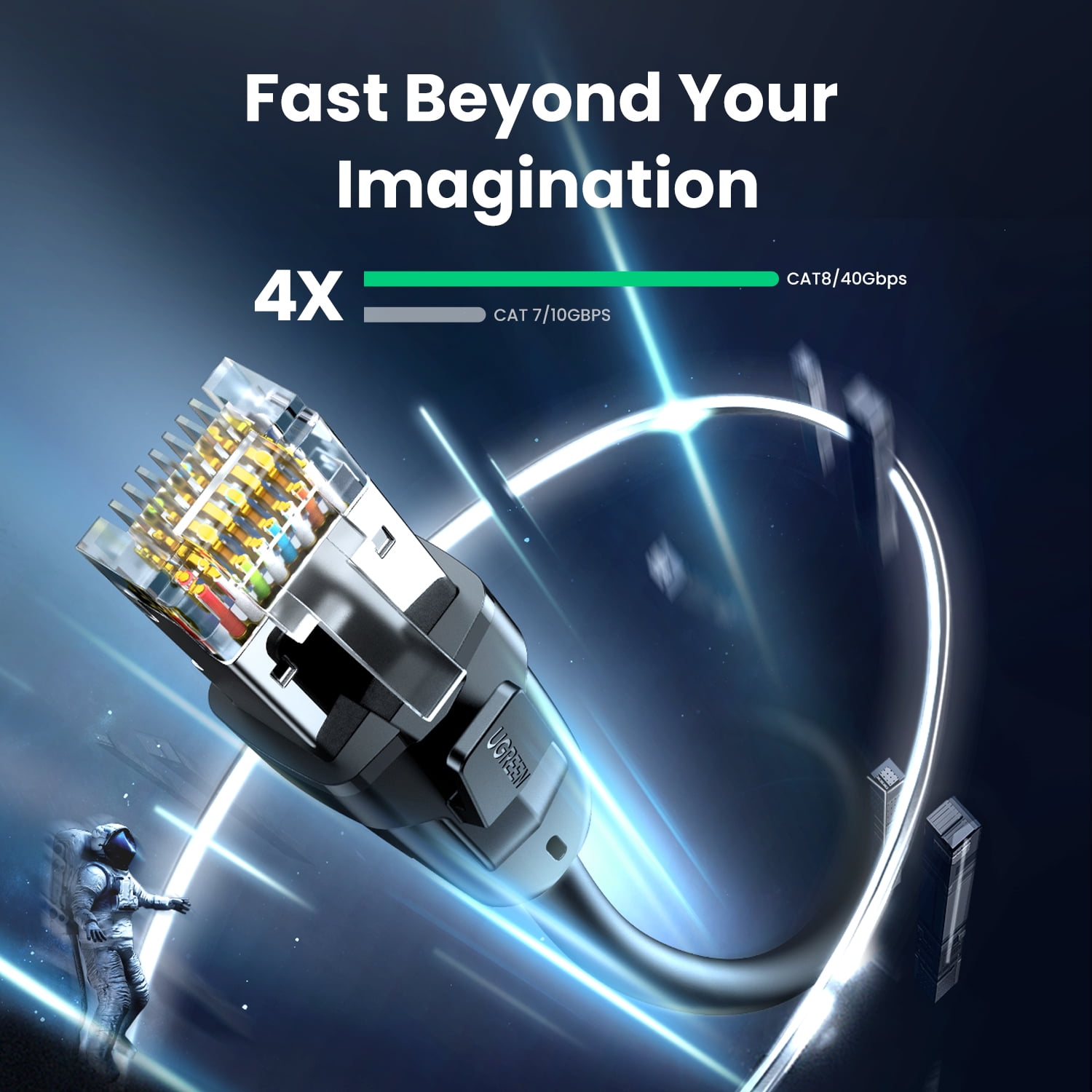 Buy UGREEN Cable Cat 8 6FT 40Gbps Lan RJ45 Network Cable for Gaming PS5 PS4 Xbox One