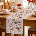 thumbnail image 5 of Pink Flowers Table Runner 60 Inches Long Farmhouse Dress Scarves, Spring Farmhouse Floral Leaves Vintage Dining Tablerunner for Coffee Table/Kitchen Island/Party Décor, 13" x 60", 5 of 8
