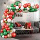 thumbnail image 5 of Arco de globos navideños, arco de globos rojo y blanco, decoración navideña, 87 piezas con globos de helio verde tinta, globos de confeti, globos de aluminio, lona, 5 of 5